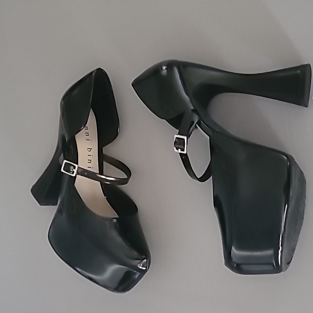 Gianni Bini Quincy Mary Jane Black Platform Pumps Heels Size 7.5M - Picture 6 of 14